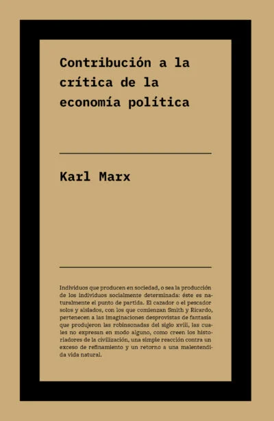 Contribución a la crítica de la economía política