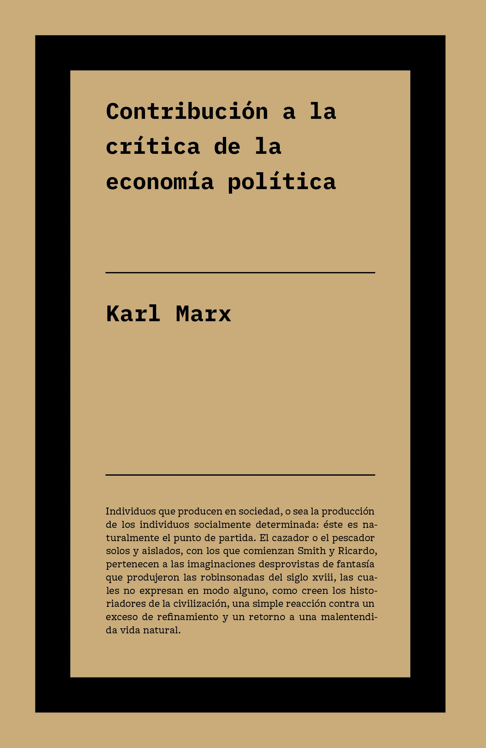Contribución a la crítica de la economía política