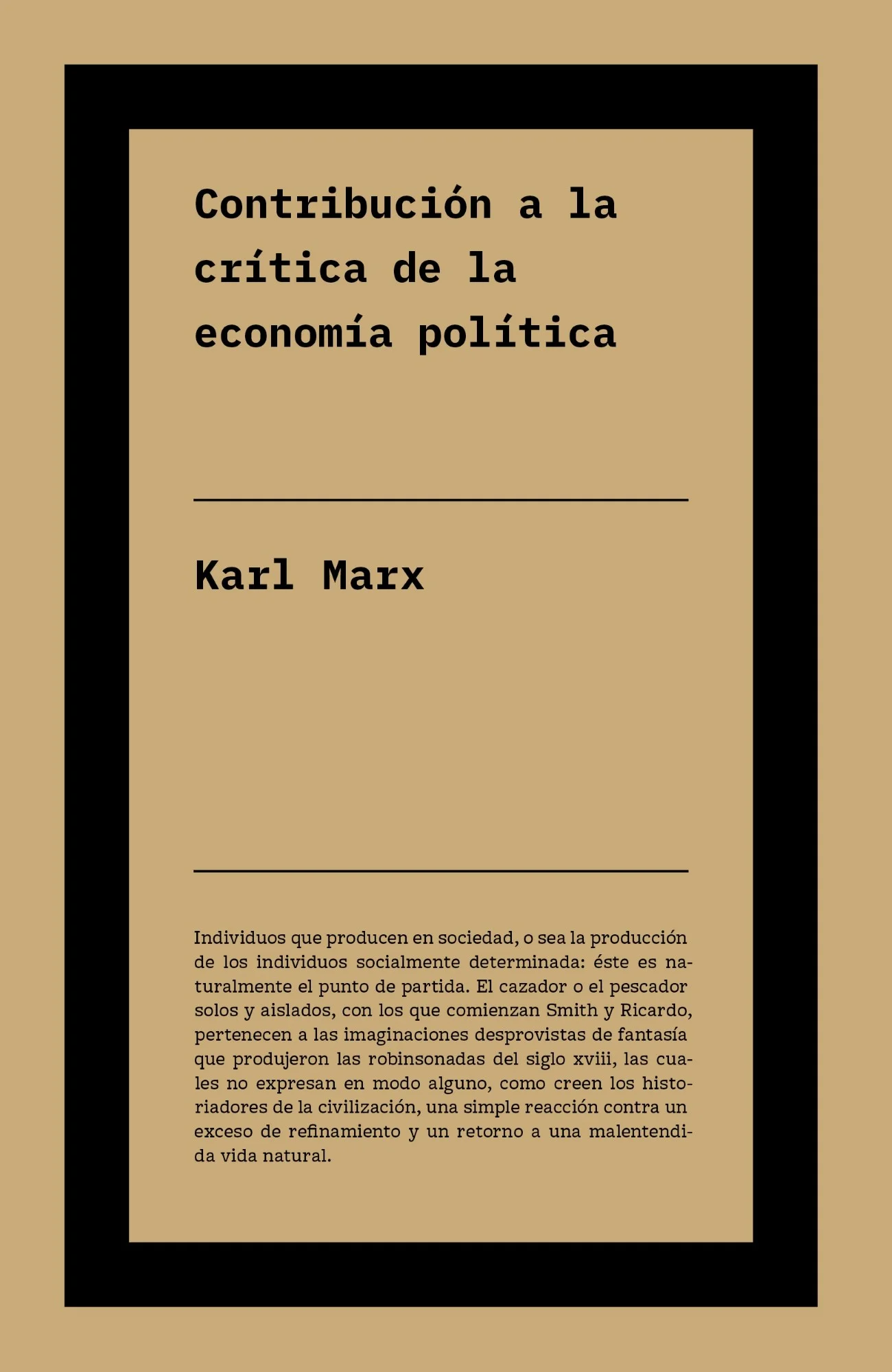 Contribución a la crítica de la economía política