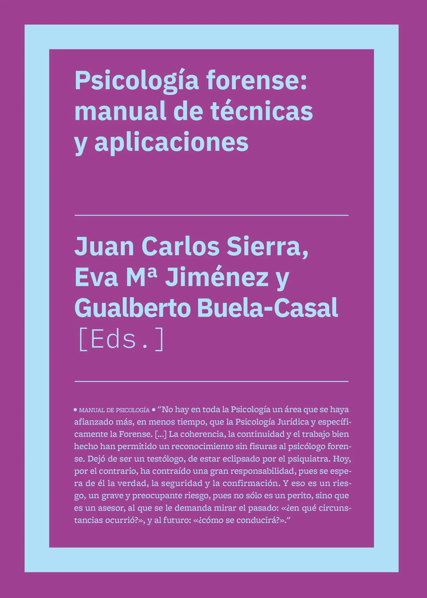 Psicología forense: manual de técnicas y aplicaciones