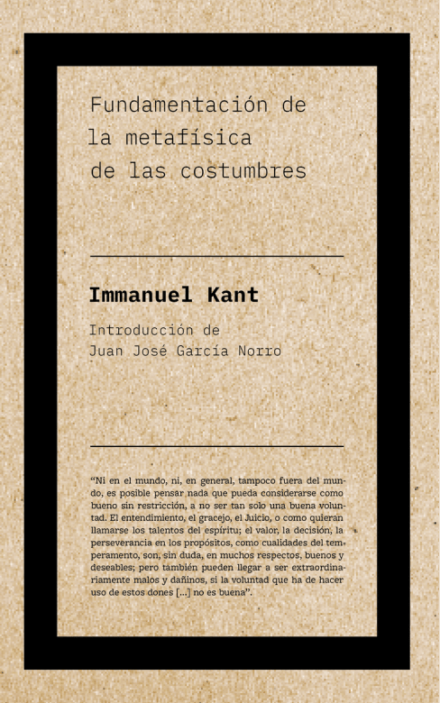 Fundamentación de la metafísica de las costumbres